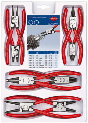 KNIPEX 00 20 04 V01 Set of Circlip Pliers 8 parts