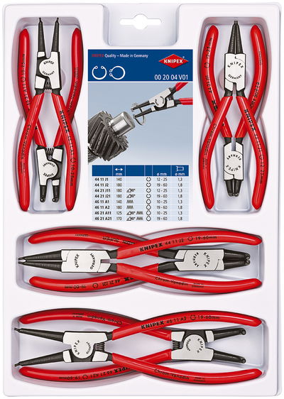 KNIPEX 00 20 04 V01 Set of Circlip Pliers 8 parts