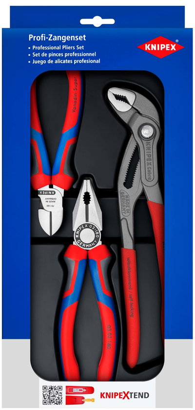 KNIPEX 00 20 09 V01 Bestseller Set 1 x 03 02 180, 1 x 70 02 160, 1 x 87 01 250 