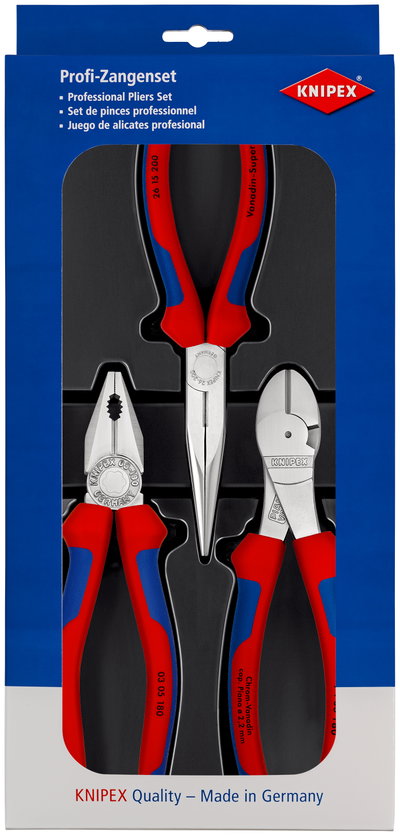 KNIPEX 00 20 11 V01 Assembly Set 1 x 26 15 200, 1 x 03 05 180, 1 x 74 05 180 (self-service card/blister)