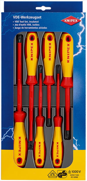 KNIPEX 00 20 12 V01 Screwdriver Set 6-piece (self-service card/blister)