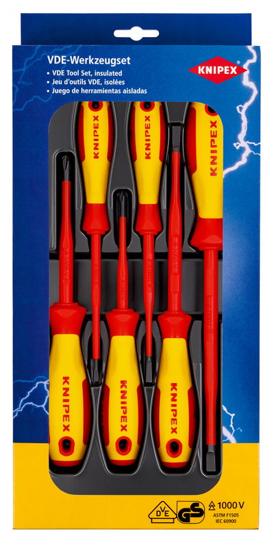 KNIPEX 00 20 12 V02 VDE Screwdriver Set Slotted / Phillips® (self-service card/blister)