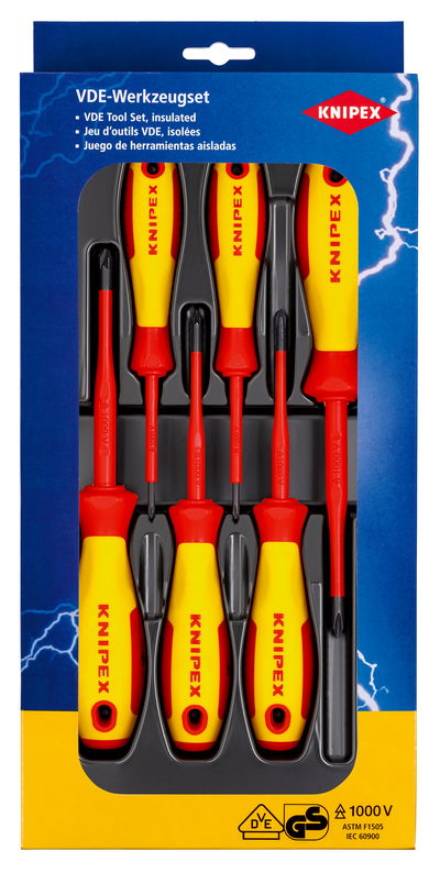 KNIPEX 00 20 12 V03 VDE Screwdriver Set Phillips® / Pozidriv® (self-service card/blister)