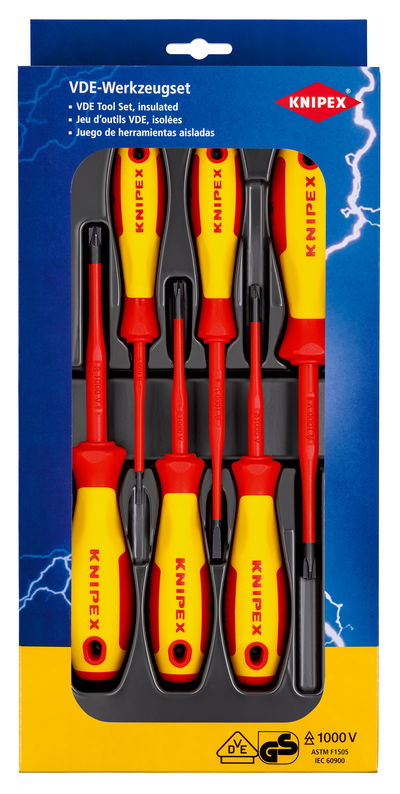 KNIPEX 00 20 12 V05 VDE Screwdriver Set PlusMinus / Slotted (self-service card/blister)
