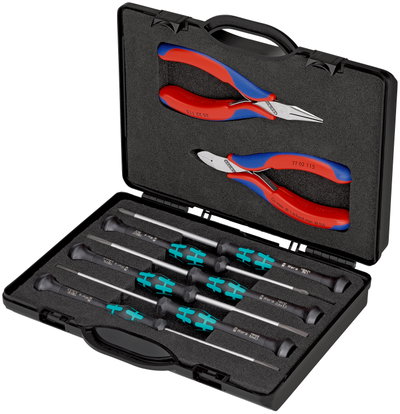 KNIPEX 00 20 18 Case for Electronics Pliers with tools for work on electronic components 8 parts