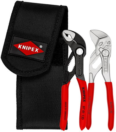KNIPEX 00 20 72 V04 Mini pliers set in belt tool pouch 1 x 86 03 125, 1 x 87 01 125 (self-service card/blister)