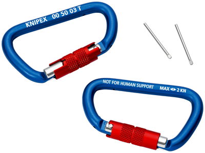KNIPEX 00 50 03 T BK Carabiner 2 pieces (self-service card/blister)