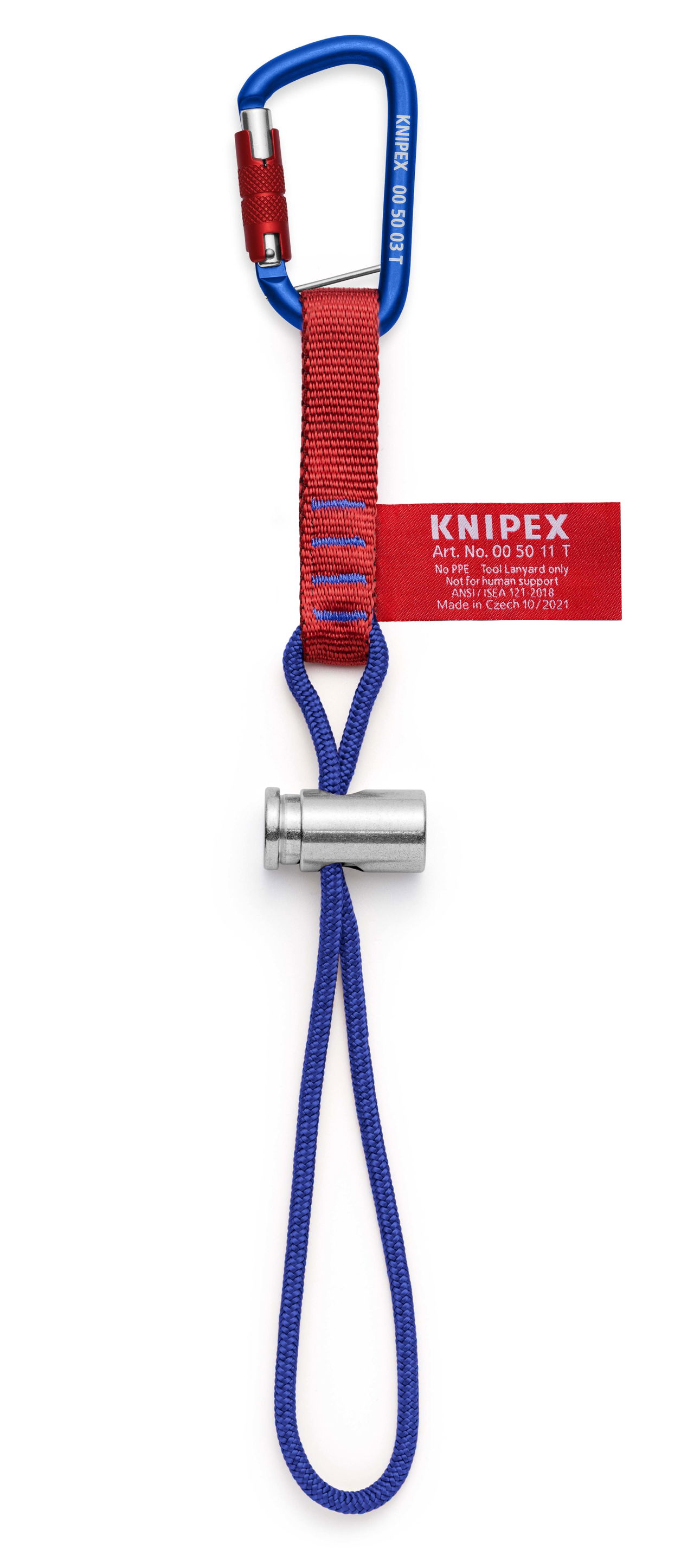 KNIPEX 00 50 13 T BK Adapter straps with fixated carabiner For tool fall protection 186 mm – Image 2 of 5