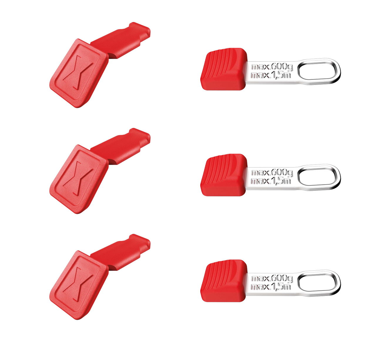 KNIPEX 00 63 06 TCR TetheredTool Clips + ColorCode Clips red, 3 pieces each  