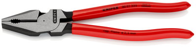 KNIPEX 02 01 225 SB High Leverage Combination Pliers plastic coated black atramentized 225 mm (self-service card/blister)