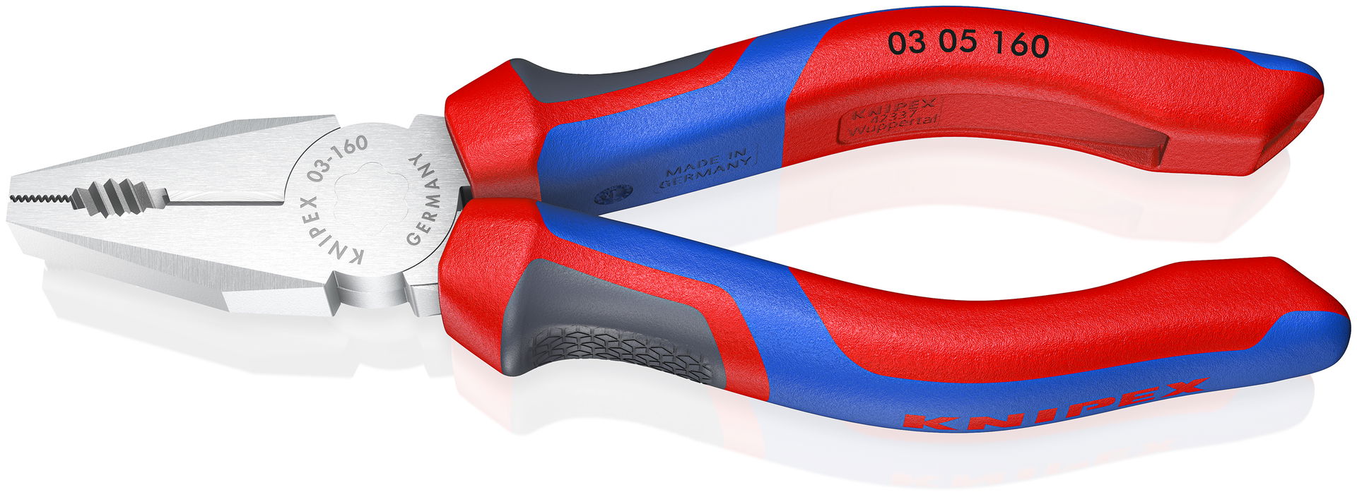 KNIPEX 03 05 160 Combination Pliers with comfort handles chrome-plated 160 mm