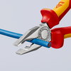 KNIPEX 03 06 180 T Combination Pliers insulated with multi-component grips, VDE-tested with integrated insulated tether attachment point for a tool tether chrome-plated 180 mm