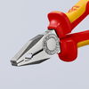 KNIPEX 03 06 180 T Combination Pliers insulated with multi-component grips, VDE-tested with integrated insulated tether attachment point for a tool tether chrome-plated 180 mm