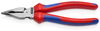 KNIPEX 08 22 185 Needle-Nose Combination Pliers with multi-component grips black atramentized 188 mm