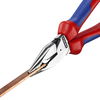 KNIPEX 08 22 185 Needle-Nose Combination Pliers with multi-component grips black atramentized 188 mm