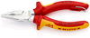 KNIPEX 08 26 145 T Needle-Nose Combination Pliers insulated with multi-component grips, VDE-tested with integrated insulated tether attachment point for a tool tether chrome-plated 145 mm
