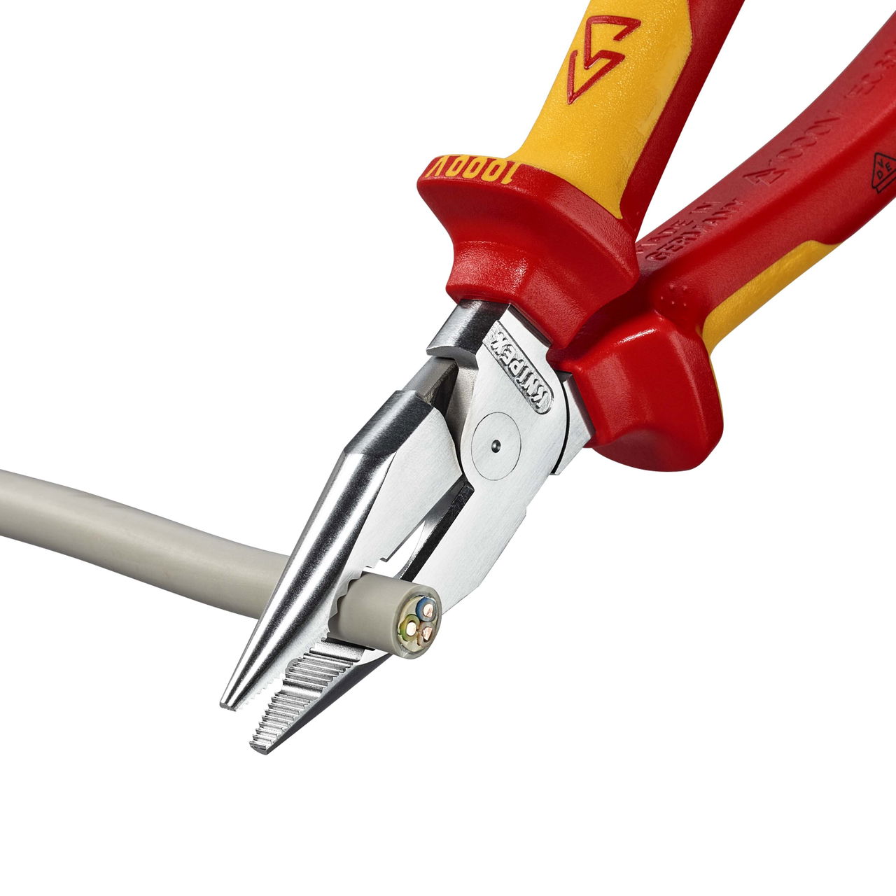 KNIPEX 08 26 185 SB Needle-Nose Combination Pliers insulated with multi-component grips, VDE-tested chrome-plated 185 mm – Image 3 of 6