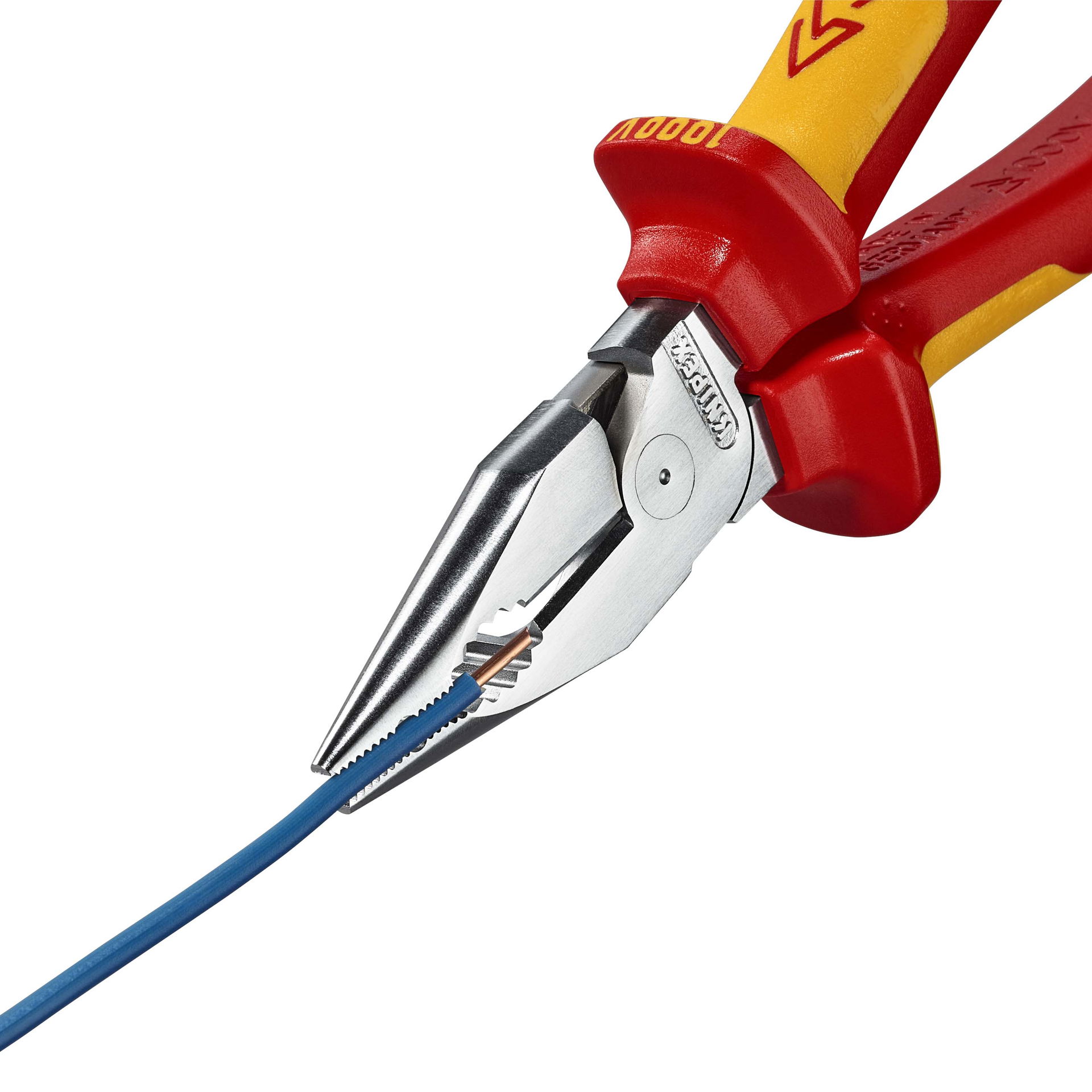 KNIPEX 08 26 185 SB Needle-Nose Combination Pliers insulated with multi-component grips, VDE-tested chrome-plated 185 mm – Image 5 of 6