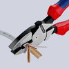 KNIPEX 09 02 240 T Lineman's Pliers with fastening eyelet American style with multi-component grips, with integrated tether attachment point for a tool tether black atramentized 240 mm