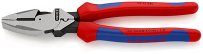 KNIPEX 09 12 240 Lineman's Pliers American style with multi-component grips black atramentized 240 mm