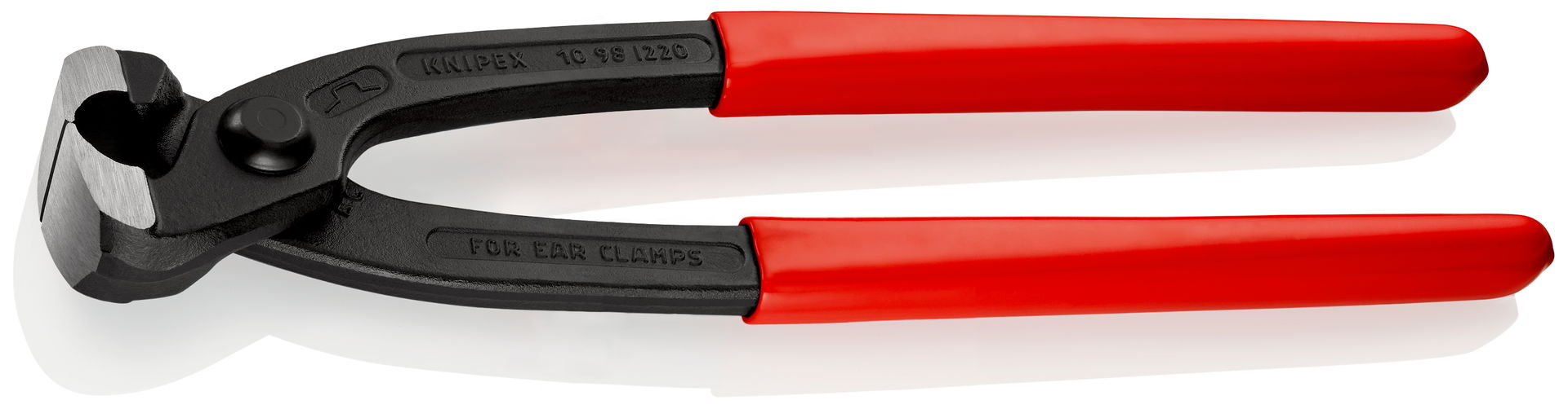KNIPEX 10 98 I220 Ear Clamp Pliers with plastic coating black atramentized 220 mm