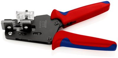 KNIPEX 12 12 12 Precision Insulation Stripper with adapted blades with multi-component grips burnished 195 mm