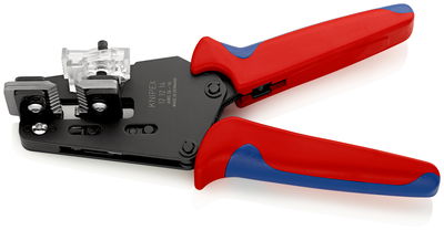 KNIPEX 12 12 14 Precision Insulation Stripper with adapted blades with multi-component grips burnished 195 mm