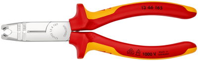 KNIPEX 13 46 165 Stripping Pliers insulated with multi-component grips, VDE-tested chrome-plated 165 mm