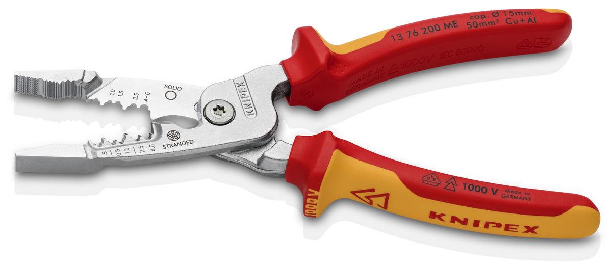 KNIPEX 13 76 200 ME WireStripper metric version insulated with multi-component grips, VDE-tested chrome-plated 200 mm – Image 2 of 5