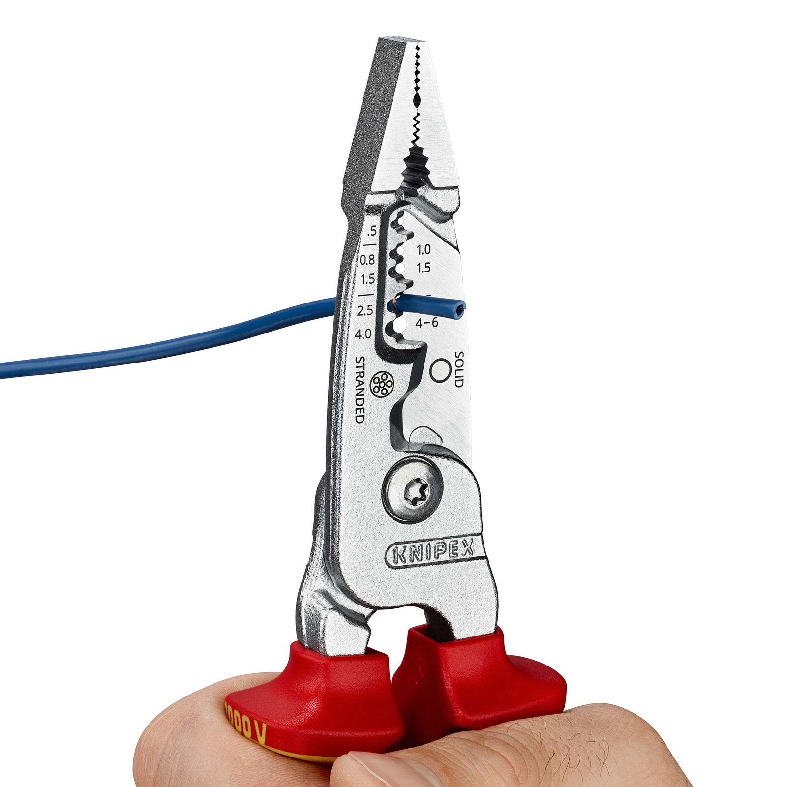 KNIPEX 13 76 200 ME WireStripper metric version insulated with multi-component grips, VDE-tested chrome-plated 200 mm – Image 3 of 5