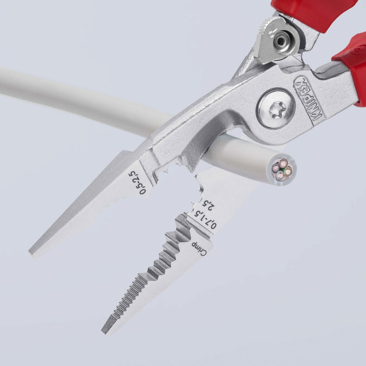 KNIPEX 13 96 200 SB Pliers for Electrical Installation insulated with multi-component grips, VDE-tested chrome-plated 200 mm – Image 4 of 5