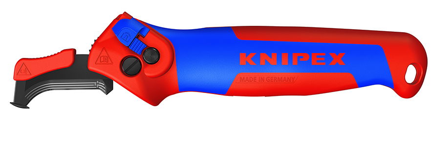 KNIPEX 16 50 145 SB Stripping Knife with guide shoe and ratchet function with multi-component handles 146 mm