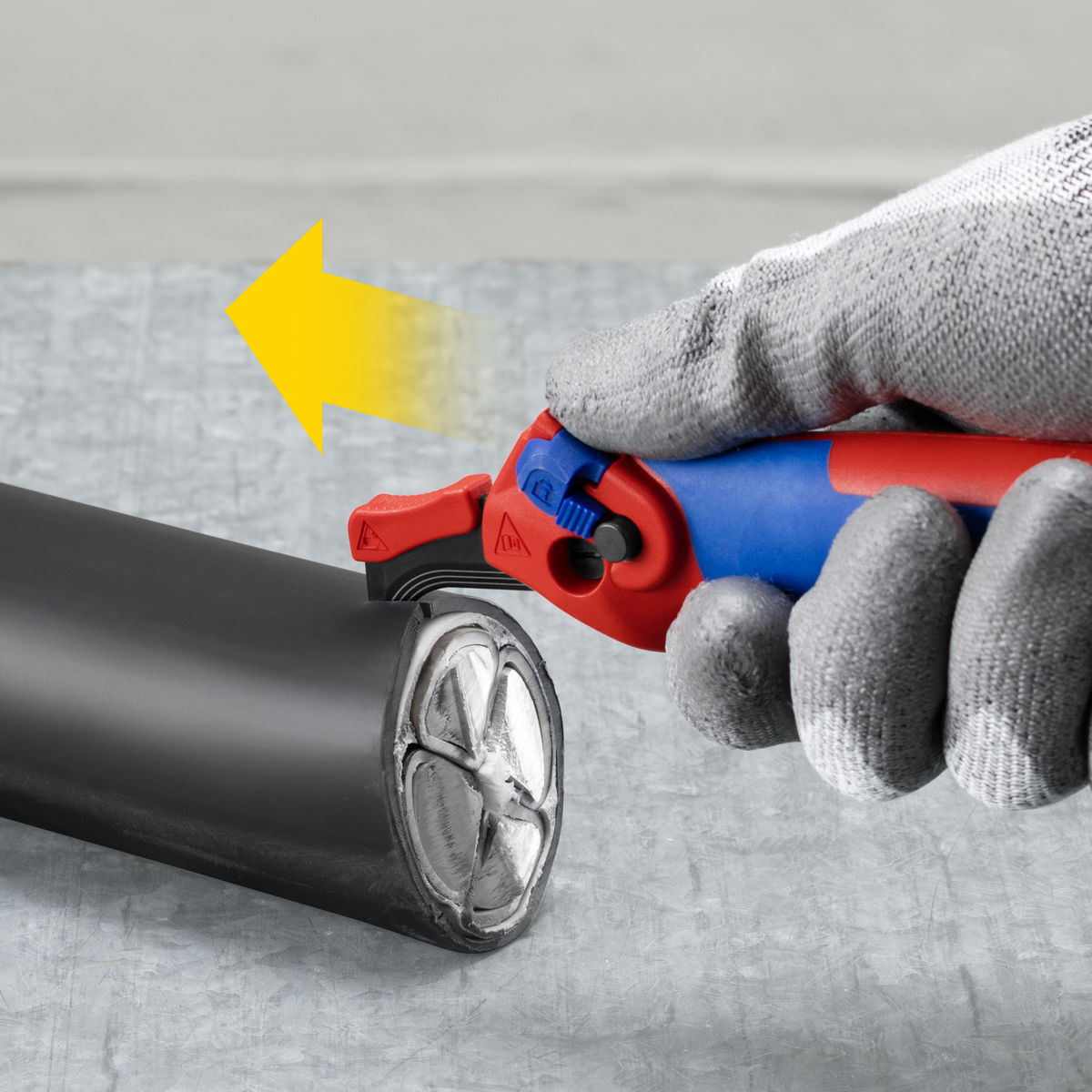 KNIPEX 16 50 145 SB Stripping Knife with guide shoe and ratchet function with multi-component handles 146 mm – Image 3 of 7