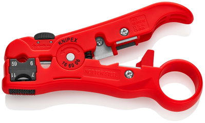 KNIPEX 16 60 06 SB Wire Stripping Tool for coax and data cable  125 mm