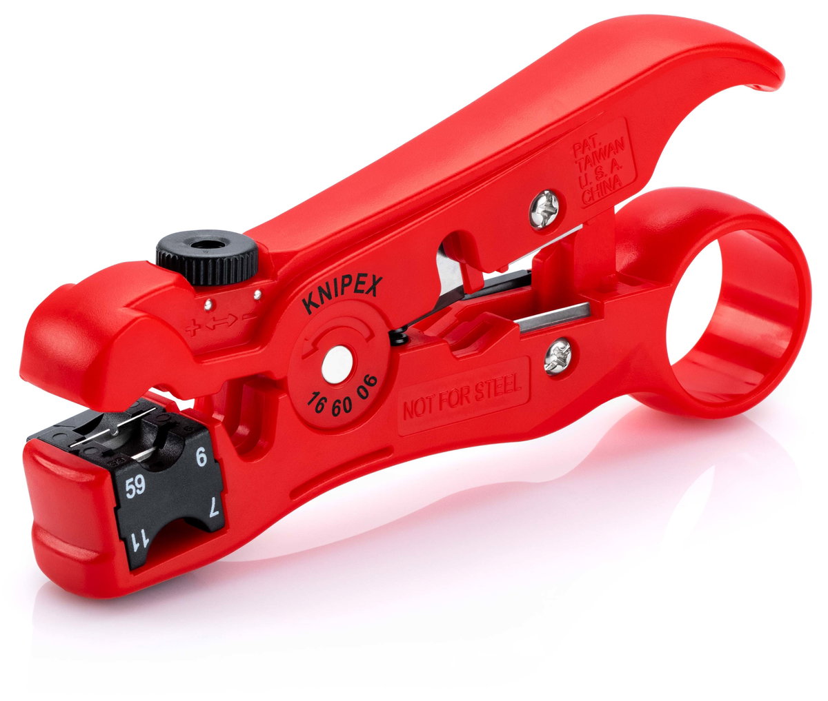 KNIPEX 16 60 06 SB Wire Stripping Tool for coax and data cable  125 mm – Image 3 of 7