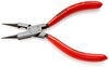 KNIPEX 19 01 130 SB Round Nose Pliers with cutting edge (Jewellers' Pliers) plastic coated black atramentized 130 mm (self-service card/blister)