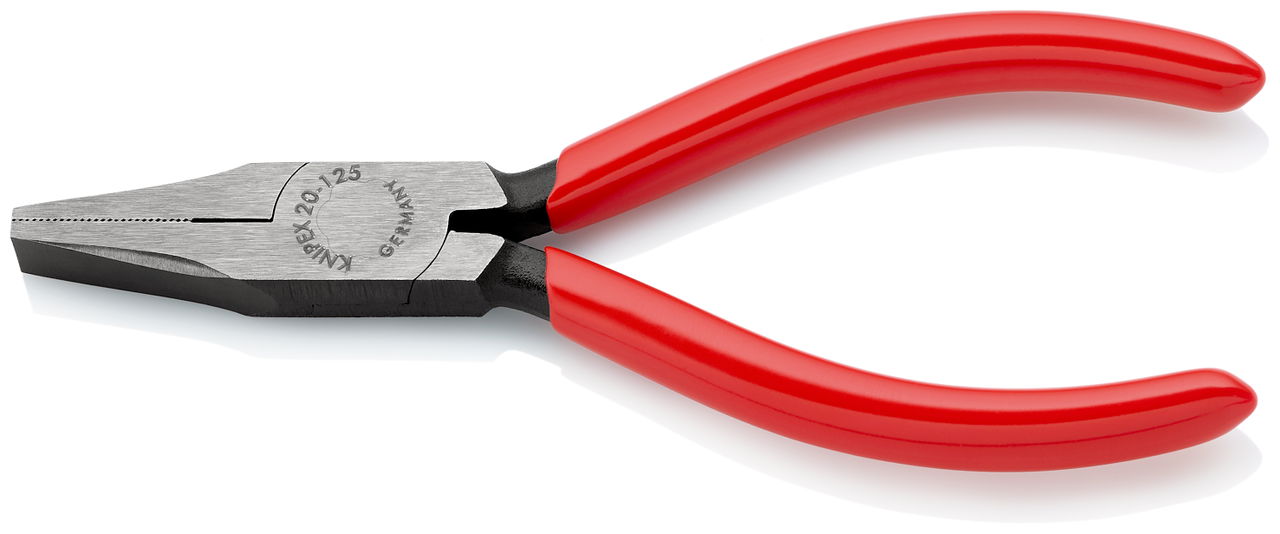 KNIPEX 20 01 125 Flat Nose Pliers with plastic coating black atramentized 125 mm