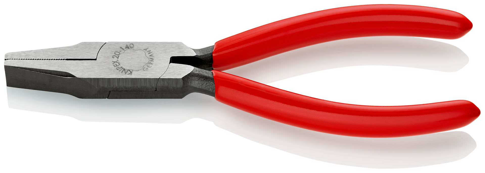 KNIPEX 20 01 140 Flat Nose Pliers with plastic coating black atramentized 140 mm