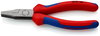KNIPEX 20 02 160 SB Flat Nose Pliers with multi-component grips black atramentized 160 mm (self-service card/blister)