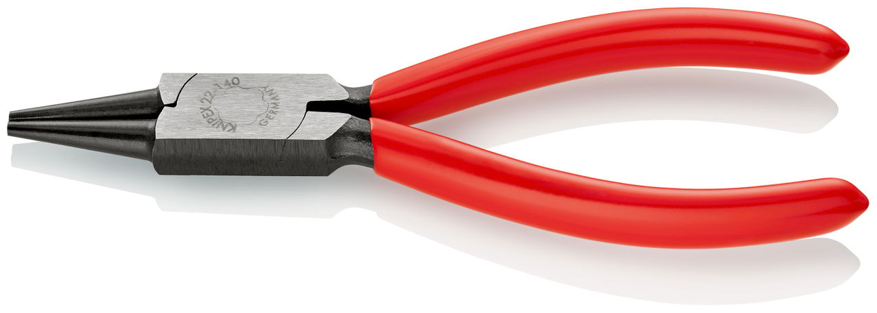 KNIPEX 22 01 140 Round Nose Pliers with plastic coating black atramentized 140 mm