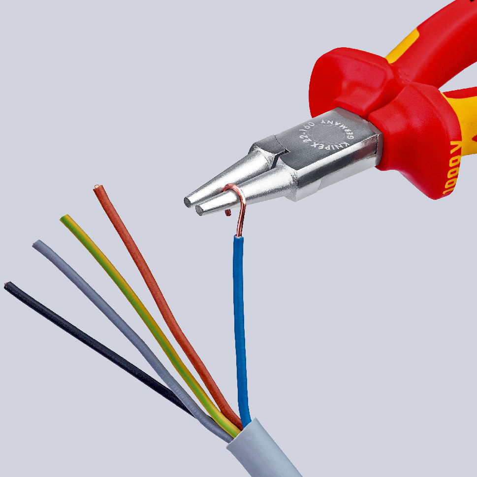 KNIPEX 22 06 160 Round Nose Pliers insulated with multi-component grips, VDE-tested chrome-plated 160 mm – Image 3 of 3