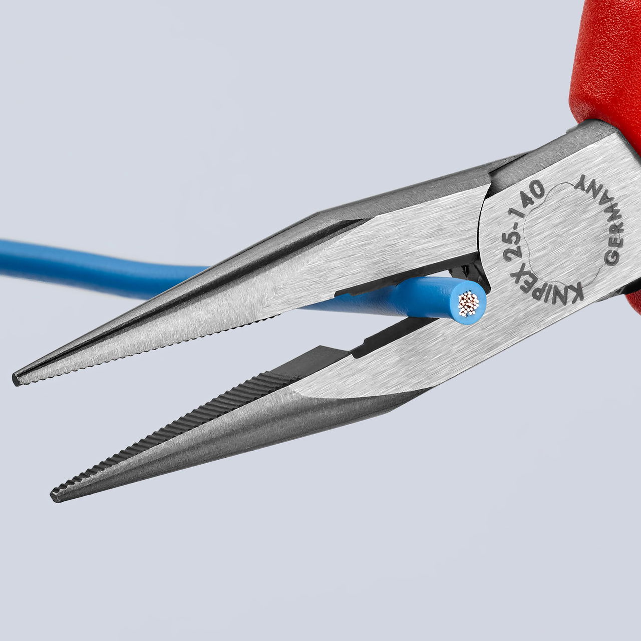 KNIPEX 25 02 140 Snipe Nose Side Cutting Pliers (Radio Pliers) with comfort handles black atramentized 140 mm – Image 3 of 6