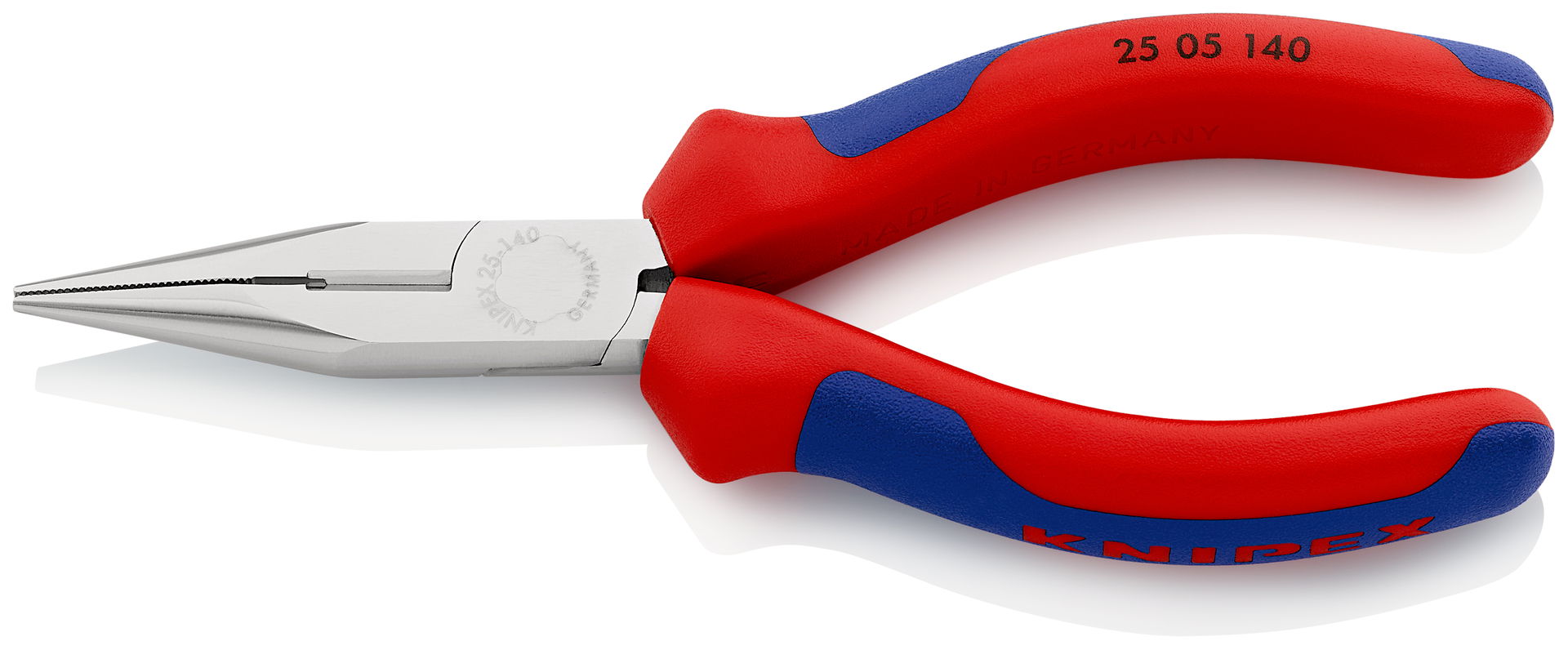 KNIPEX 25 05 140 Snipe Nose Side Cutting Pliers (Radio Pliers) with multi-component handles chrome-plated 140 mm