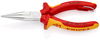 KNIPEX 25 06 160 T Snipe Nose Side Cutting Pliers (Radio Pliers) insulated with multi-component grips, VDE-tested with integrated insulated tether attachment point for a tool tether chrome-plated 160 mm