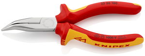 KNIPEX 25 26 160 Snipe Nose Side Cutting Pliers (Radio Pliers) insulated with multi-component grips, VDE-tested chrome-plated 160 mm