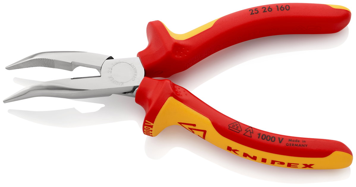 KNIPEX 25 26 160 Snipe Nose Side Cutting Pliers (Radio Pliers) insulated with multi-component grips, VDE-tested chrome-plated 160 mm – Image 2 of 2