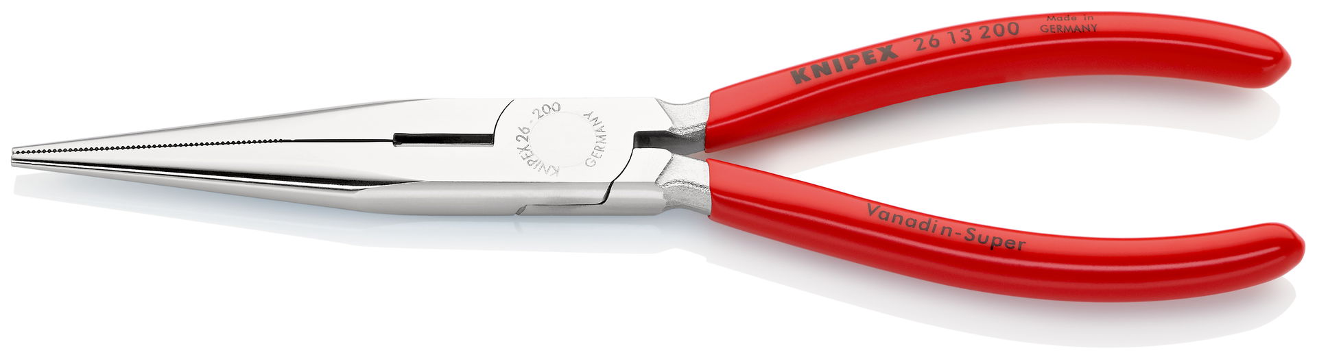 KNIPEX 26 13 200 Snipe Nose Side Cutting Pliers (Stork Beak Pliers) with plastic coating chrome-plated 200 mm