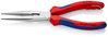 KNIPEX 26 15 200 T Snipe Nose Side Cutting Pliers (Stork Beak Pliers) with multi-component grips, with integrated tether attachment point for a tool tether chrome-plated 200 mm