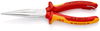 KNIPEX 26 16 200 T Snipe Nose Side Cutting Pliers (Stork Beak Pliers) insulated with multi-component grips, VDE-tested with integrated insulated tether attachment point for a tool tether chrome-plated 200 mm