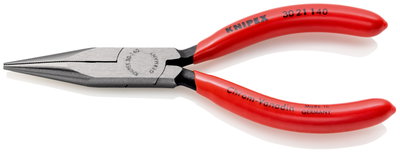 KNIPEX 30 21 140 SB Long Nose Pliers plastic coated black atramentized 140 mm (self-service card/blister)